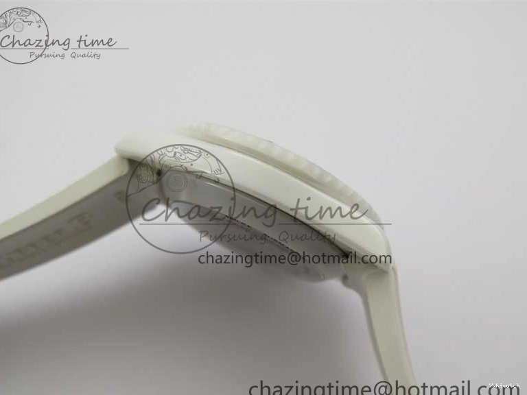 Ceramic Edition 40mm White Dial Submariner Painting White on Best Strap SA3135 Rubber 5GF 0104